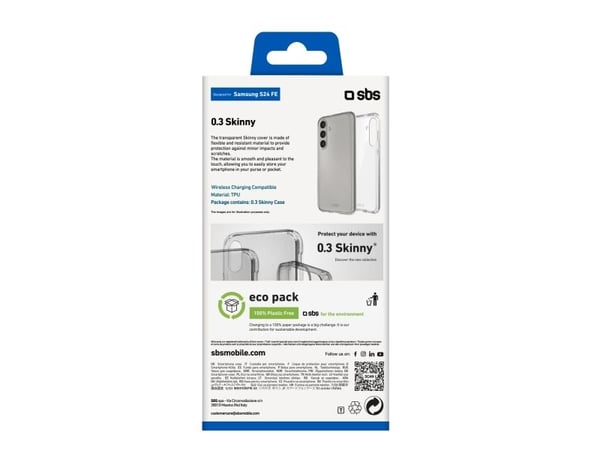 SBS TESKINSAS24FET, Etui, Samsung, Samsung Galaxy S24 FE, 17 cm (6.7"), Gjennomsiktig