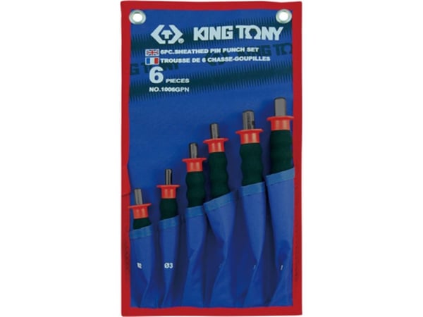 KING TONY sats med slagstämjärn IGLOWYCH 6 st. 2–8 mm med gummihållare