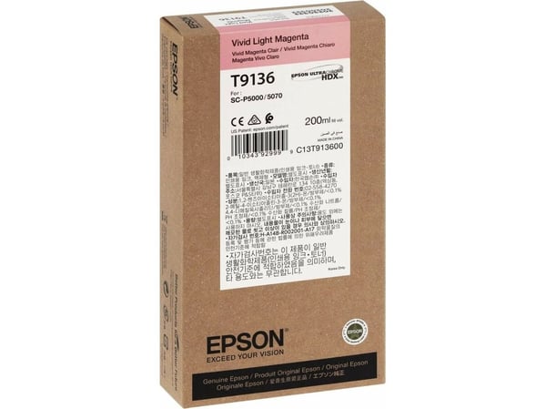 Epson C13T91360N, Kirkas vaaleanmagenta, 200 ml, 1 kpl, Kertapakkaus