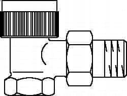 Csslr Plus tyyppi 2, ½" patteritermostaatti ventil vinkel tyyppi AV9 med M30 følertilslutning. 9 forindstillings muligheder