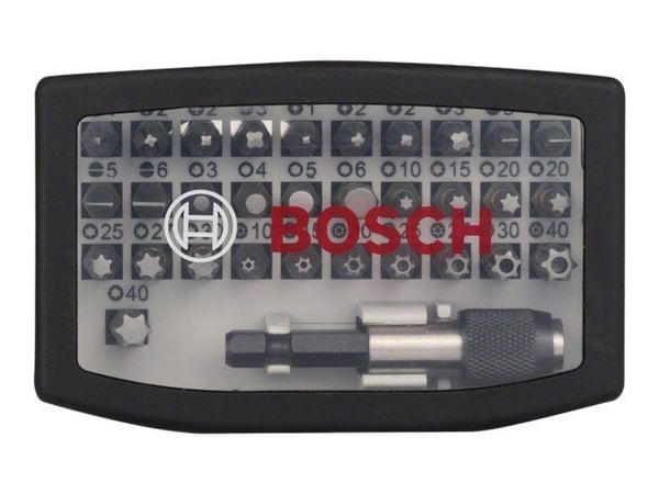 Bosch - Skruvmejselbitsats - 32 delar - torx, phillips, pozidriv, hex, slot, plomberat vridmoment - längd: 25 mm