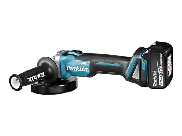 MAKITA 18V 125mm 2 x 5.0Ah LI-ION harjaton kulmahiomakone MAKPAC DGA504RTJ