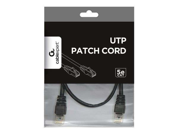 Gembird PP12-1M/BK, 1 m, Cat5e, U/UTP (UTP), RJ-45, RJ-45, RJ-45