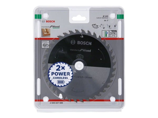 Bosch RUNDSAVKLINGE ACCU STD TRÆ 165X20MM 36T 36T