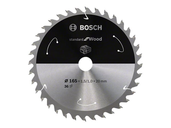 Bosch RUNDSAVKLINGE ACCU STD TRÆ 165X20MM 36T 36T