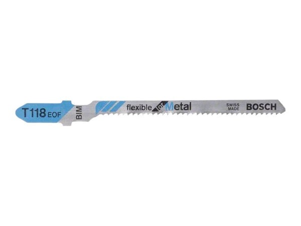 Bosch flexible for Metal T 118 EOF - Bladsett for stikksag - for blikk - 5 deler - T-skaft - lengde: 83 mm