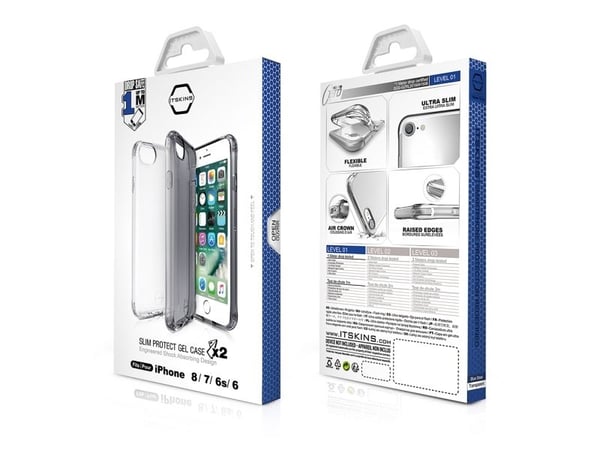 ITSKINS NANO DUO cover til iPhone 8 / 7 / 6s / 6®. Sort og gennemsigtig