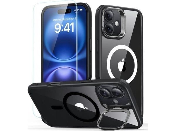 ESR etui ESR Classic Hybrid Kickstand Halolock MagSafe + Szkło hartowane na iPhone 16 - lajittelu