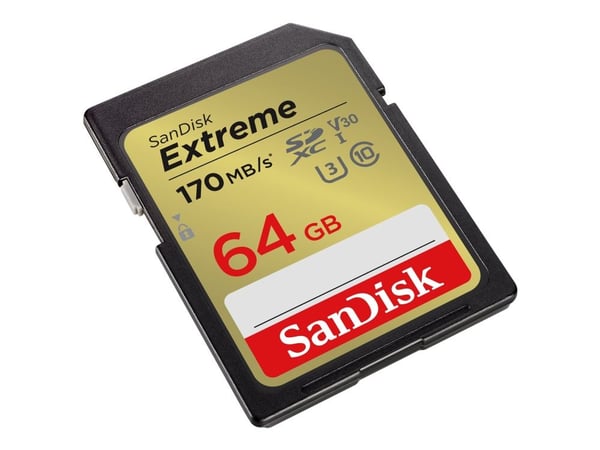 SanDisk Extreme - Flashminnekort - 64 GB - Video Class V30 / UHS-I U3 / Class10 - SDXC UHS-I