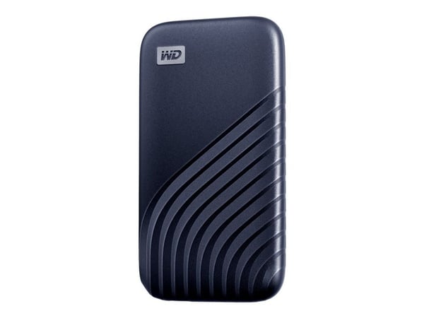 WD My Passport SSD WDBAGF0010BBL - SSD - kryptert - 1 TB - ekstern (bærbar) - USB 3.2 Gen 2 (USB-C-kontakt) - 256-bit AES - midnattsblå
