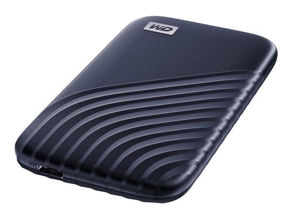 WD My Passport SSD WDBAGF0010BBL - SSD - kryptert - 1 TB - ekstern (bærbar) - USB 3.2 Gen 2 (USB-C-kontakt) - 256-bit AES - midnattsblå