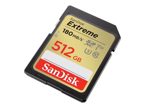 SanDisk Extreme - Flash-minnekort - 512 GB - Video Class V30 / UHS-I U3 / Class10 - microSDXC UHS-I