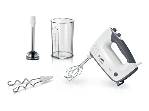 Bosch ErgoMixx MFQ37470 - Håndmikser/håndblender - 750 W - hvit/grå Bosch ErgoMixx MFQ37470 - Håndmikser/håndblender - 750 W - hvit/grå