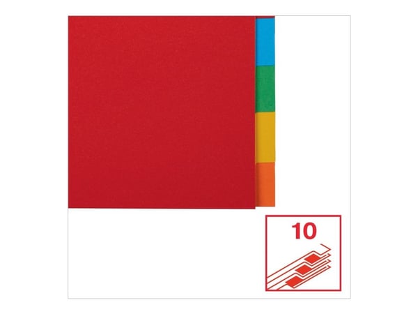 Esselte - Inndeler - 10 deler - for A4 (210 x 297 mm) - kapasitet: 10 ark - med fliker - multifarge