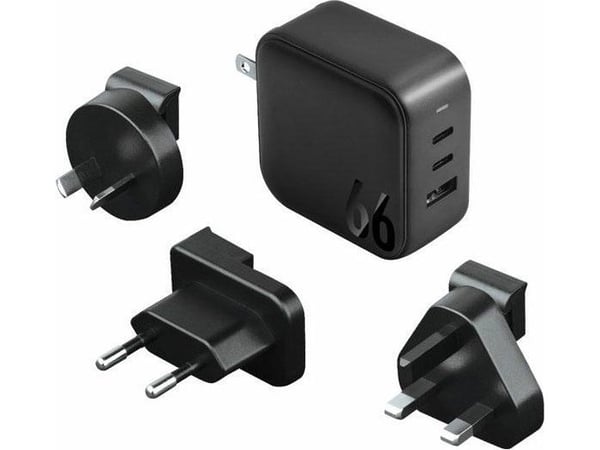 ENERGEA ład. siec. 1xUSB+2xUSB-C PD-PPS-QC 3.0 66W 2C1A czarny/musta US+EU Travelite GAN66