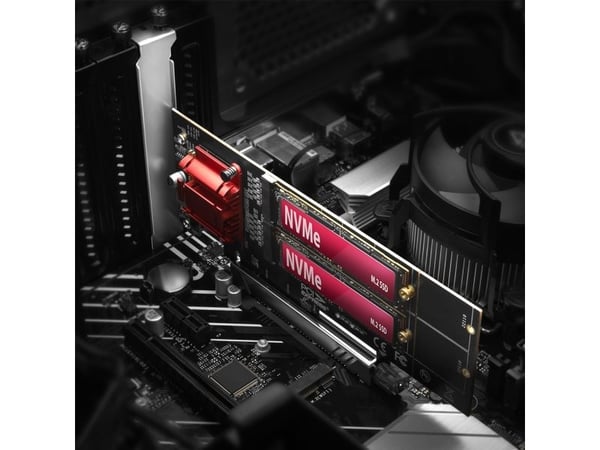 Axagon PCEM2-ND, PCIe, M.2, Hankjønn, Full høyde/lav profil, PCIe 3.0, Svart, Rød