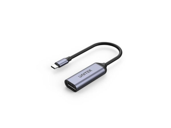 Unitek V1415A - USB / DisplayPort-adapter - USB-C (hann) til DisplayPort (hunn) - DisplayPort 1.4 - 15 cm - 4K 120 Hz støtte, 8K 60Hz støtte - romgrå