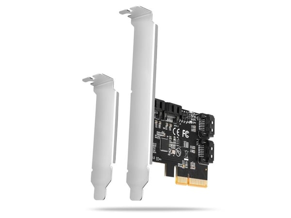 Axagon PCES-SA4X4, PCIe, SATA, Hankjønn, Full høyde/lav profil, PCIe 3.0, Svart