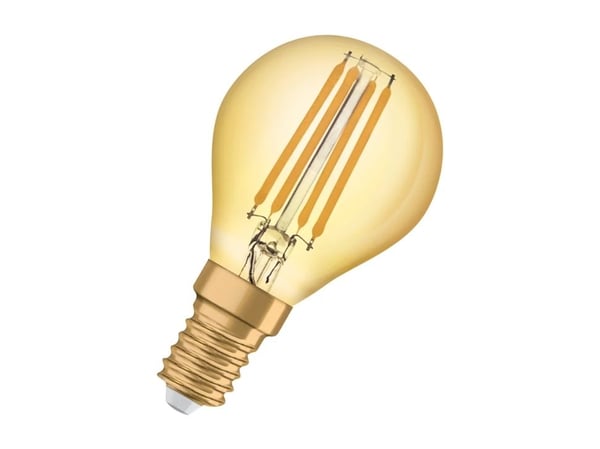 OSRAM Vintage 1906 - LED-filamentlyspære - klar finish - E14 - 4 W (ekvivalent 35 W) - klasse F - behagelig varmt lys - 2400 K - gull