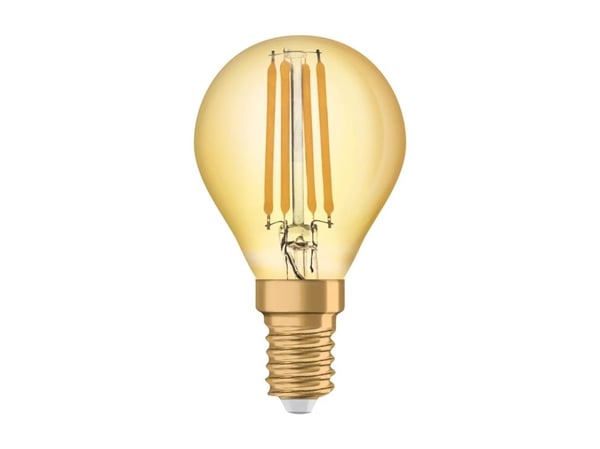 OSRAM Vintage 1906 - LED-filamentlyspære - klar finish - E14 - 4 W (ekvivalent 35 W) - klasse F - behagelig varmt lys - 2400 K - gull