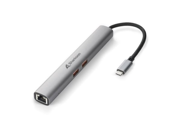 Sharkoon OfficePal Combo Adapter - Dockningsstation - USB-C - HDMI - 1GbE