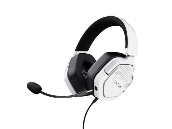 Trust GXT 492W Carus - Hodesett - full størrelse - kablet - 3,5 mm jakk - hvit