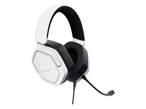 Trust GXT 492W Carus - Hodesett - full størrelse - kablet - 3,5 mm jakk - hvit