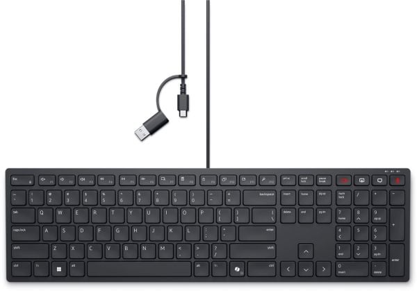 Dell Pro Collaboration KB525C - Tastatur - USB, USB-C - QWERTY - ukrainsk - svart