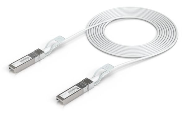 Ubiquiti UniFi - Direkte 25GBase-koblingskabel - SFP28 (hann) til SFP28 (hann) - 3 m - 3 mm - hvit