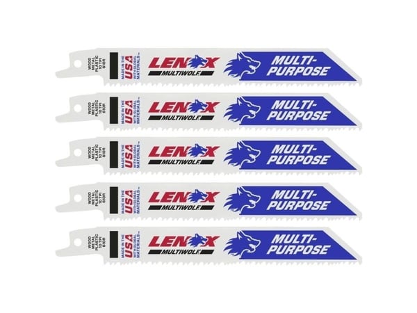 Lenox bajonettisahanterä 152mm - Bi-Metal 152x20x0.9mm 10TPI t/puu/metalli 610r 5kpl