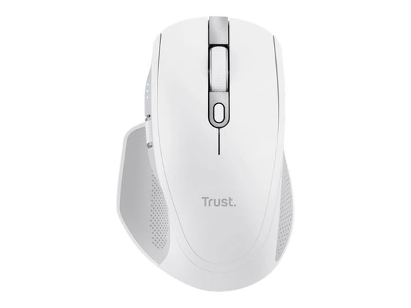 Trust Ozaa+ - Mus - flera enheter - högerhänt - optisk - 6 knappar - trådlös - 2.4 GHz, Bluetooth - trådlös USB-mottagare - vit