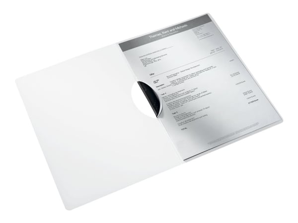 Leitz Leitz WOW mappe med klips, hvit 41850001 Leitz Leitz WOW mappe med klips, hvit 41850001