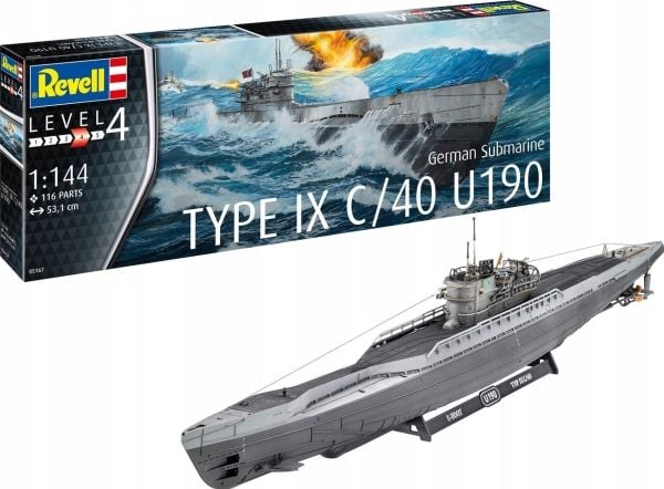 Revell - tysk ubåt type IX C/40 (U190), 1/144, 05167