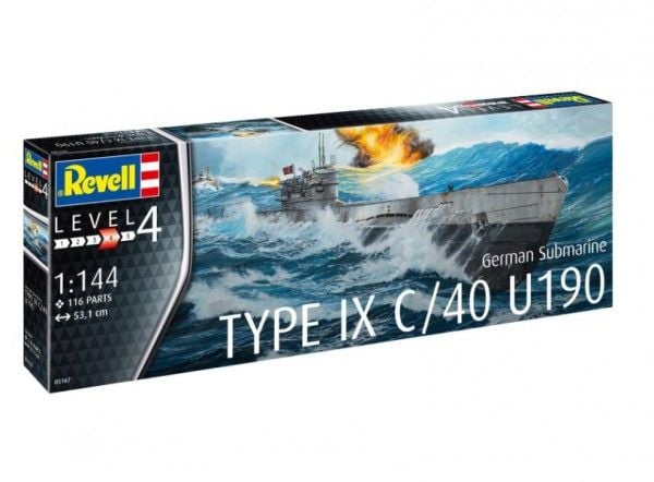Revell - tysk ubåt type IX C/40 (U190), 1/144, 05167