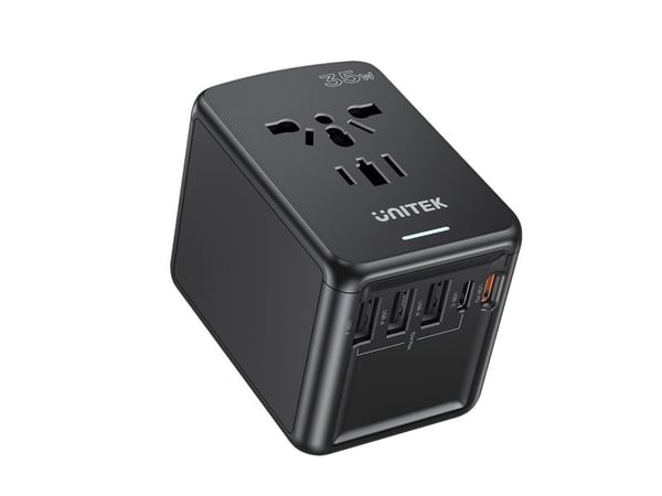 UNITEK P1121ABK01, Universell, Universell, Type C (Europlug), Type G (UK), Type I (AU), Type C, Type G (UK), Type I (AU), 100 - 250 V, 50/60 Hz