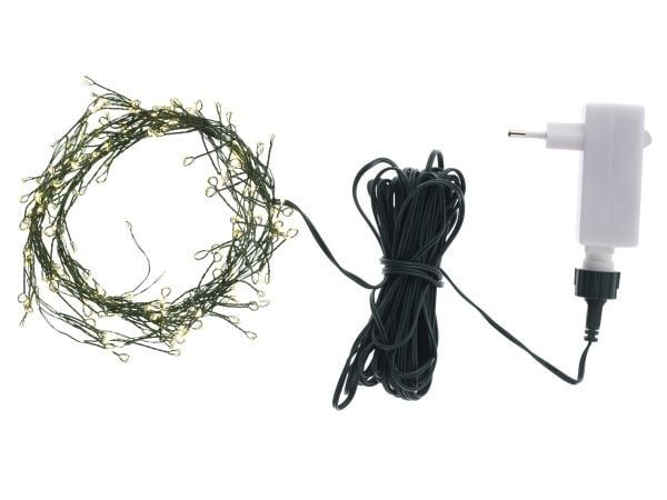 Sirius Knirke-klynge - 160 LED - klar/grønn