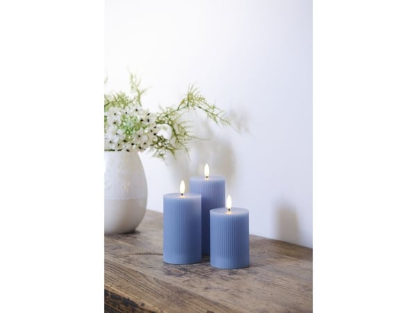 Sirius Smilla oppladbart blokkl hver (blocklyss) Ø 7,5 cm - blå - 3 stk