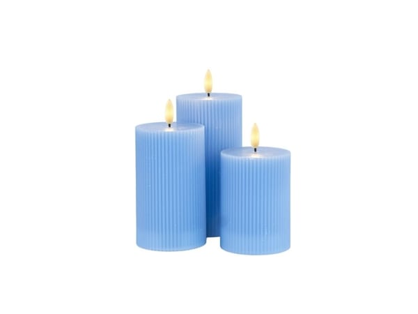Sirius Smilla oppladbart blokkl hver (blocklyss) Ø 7,5 cm - blå - 3 stk