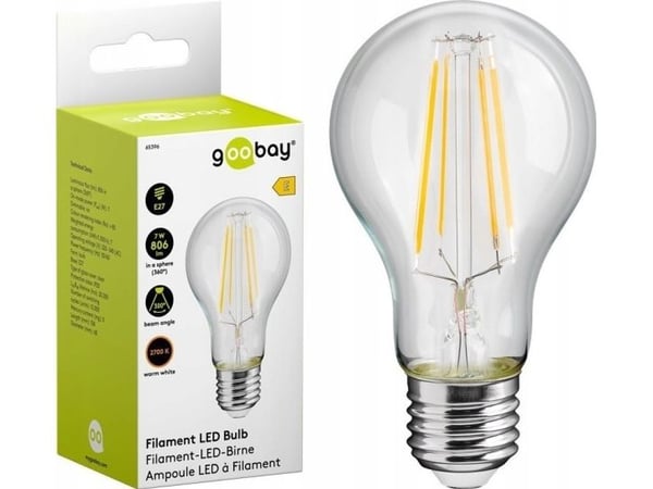 Goobay 65396, 7 W, E27, 806 lm, 20000 timer, Varm hvit