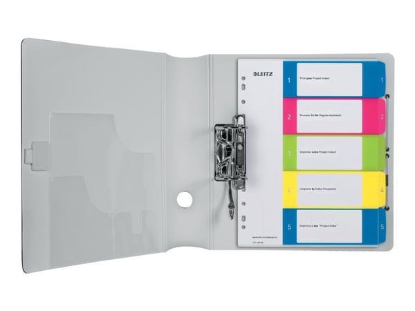 Leitz WOW A4+ - Inndeler - 5 deler - fortrykt: 1-5 - med fliker - gjennomskinnelig, multifarge