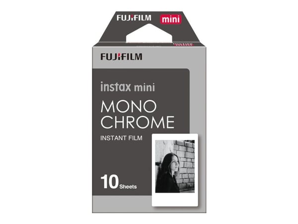 Fujifilm Instax Mini Monochrome - Svartvit film för snabbframkallning - instax mini - ISO 800 - 10 exponeringar