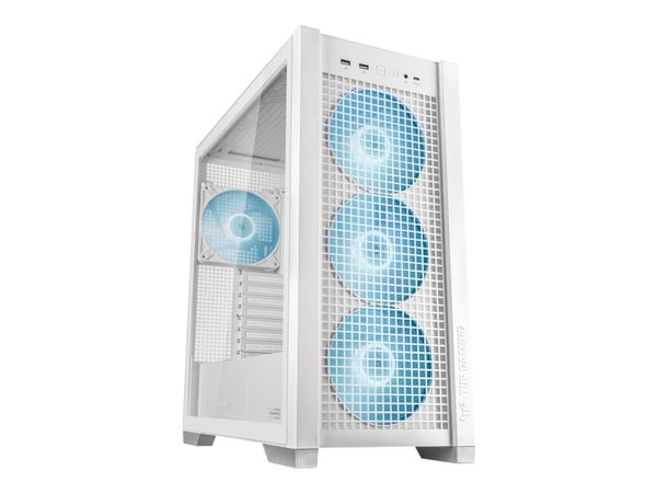 ASUS TUF Gaming GT302 - Mid tower - utvidet ATX (E-ATX) - sidepanel med vindu (herdet glass) - ingen strømforsyning - hvit - USB/lyd