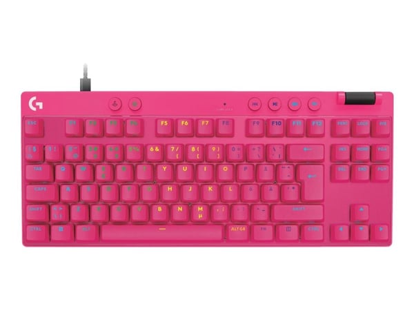 Logitech G PRO X RAPID - Tastatur - TKL - bakgrunnsbelyst - USB - QWERTY - Nordisk (dansk/finsk/norsk/svensk) - tastsvitsj: Linear - rosa