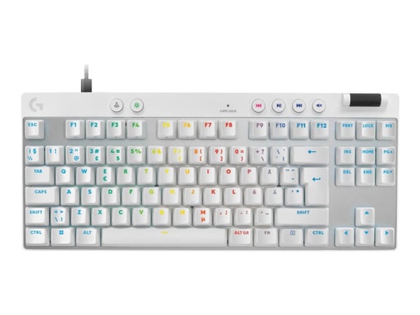 Logitech G PRO X RAPID - Tastatur - TKL - bakgrunnsbelyst - USB - QWERTY - Nordisk (dansk/finsk/norsk/svensk) - tastsvitsj: Linear - hvit