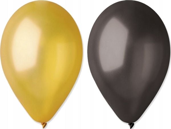 GoDan ballonger GM90 metall 10" gull og sort 50 stk. GM90/39-65