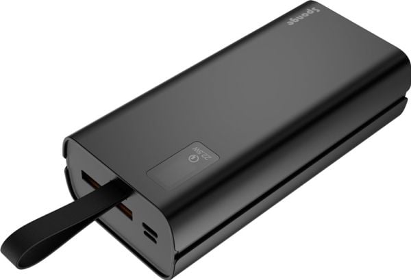 Sponge Energy - Powerbank - 30000 mAh - 22,5 Watt - 3 A - QC - 3 ulostuloa - stikforbindelser (24 pin USB-C, 2 x USB)