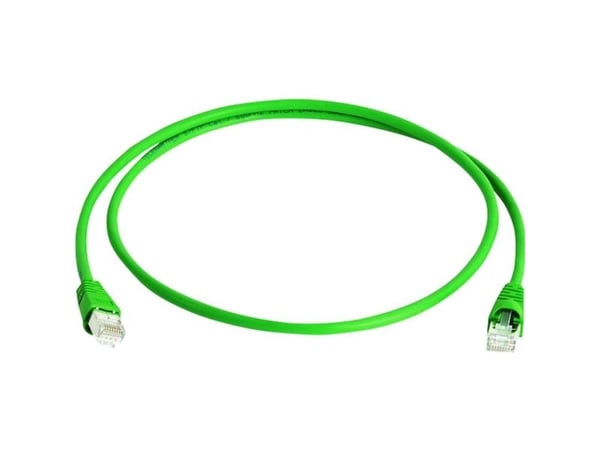 Teleg?rtner patchkabel, Cat.6A (dyp), S/FTP, 2,0 m, grønn halogenfri, foliepar og overall fletteskjerming, - 1 stk (L00001A0085)