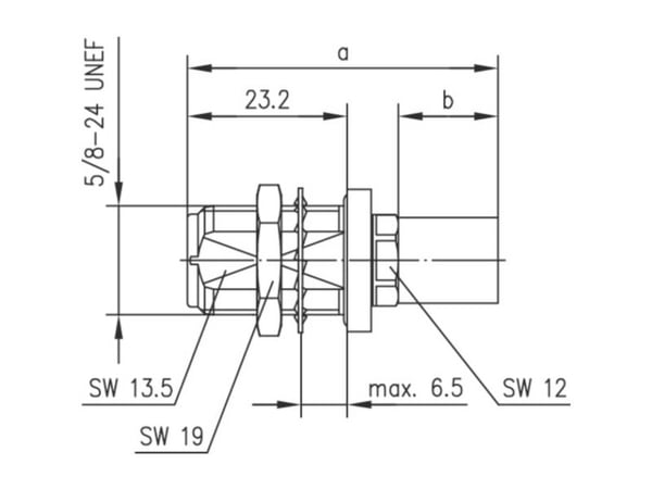 Telegärtner J01021H0087 100024091 N-kontaktanslutning/koppling, rak 50 O, 1 st