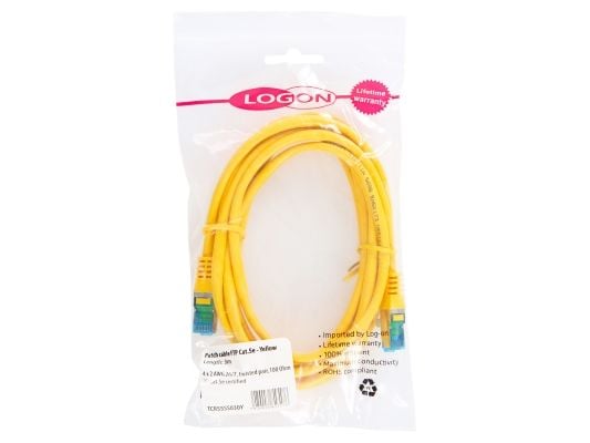 LOGON TCR55SS200Y, 20 m, Cat5e, SF/UTP (S-FTP), RJ-45, RJ-45, Gult