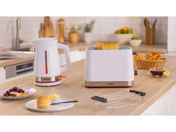 Bosch TAT4M221, 2 skiver, Hvit, Rustfritt stål, Knapper, Rotasjon, 950 W, 220 - 240 V